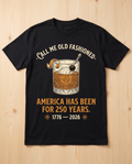 Call Me Old Fashioned t-shirt - flat lay mockup on light wood