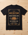 Aged 250 Years t-shirt - flat lay mockup on light wood